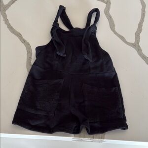 Black Comfy Overall Romper